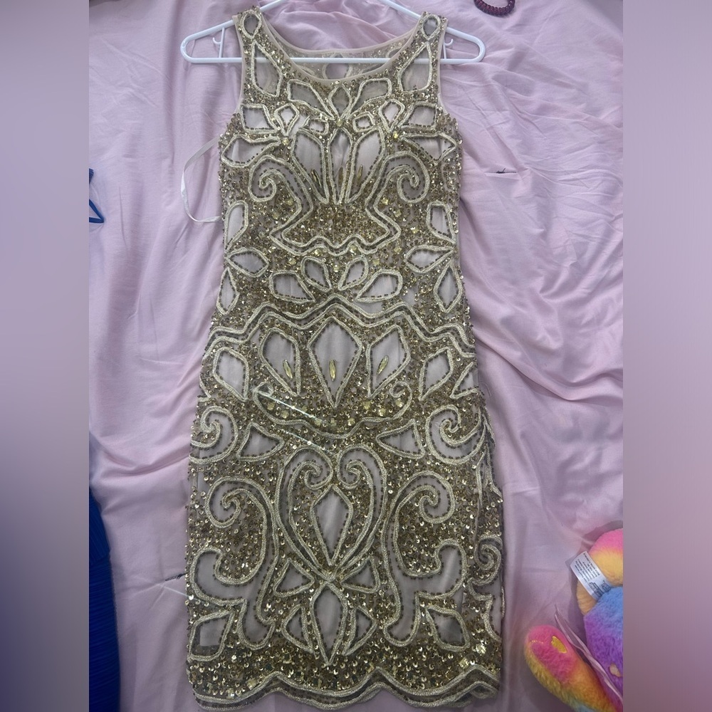 AtriaCouture Dress gold Crystal dress size 4 womens